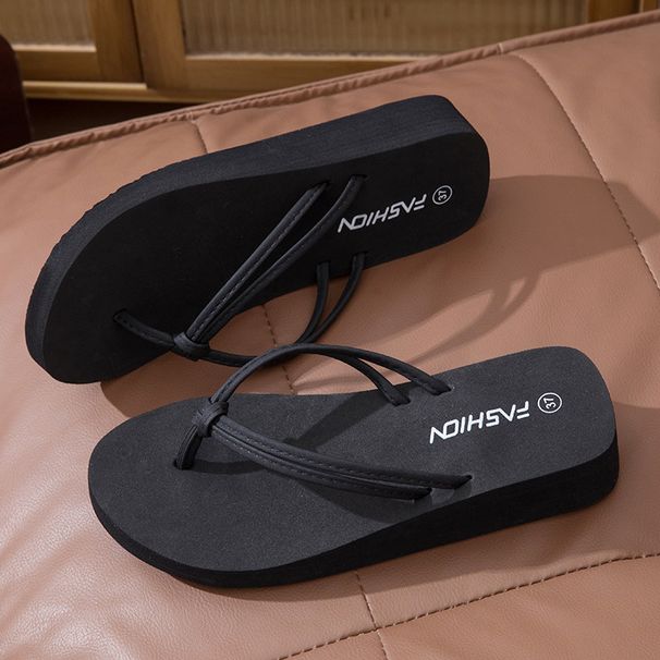 Women's Platform Wedge Flip Flops Double Strap Beach Sandals Non Slip mid Heel Outdoor Flat Sandals_vogvips.com