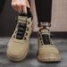 European Warm Series Men's Fashion Rotating Button No-Tie Slip-On Work Yellow Autumn Winter Outdoor Sports High-Top Martin Boots_vogvips.com