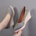 Women S Platform Wedge Sandals Fashionable Pointed Toe Slip On With Jute Rope Sole For Spring Autumn_vogvips.com