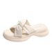 Women's Outdoor Slippers 2025 Summer New Fashion Versatile Woven One-Strap Thick Soft Sole Casual Sandals Trendy_vogvips.com