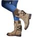 Independent Station Mid-Calf Export Large Size Martin For Women, Autumn Winter New Style, Square Heel, Back Strap,_vogvips.com