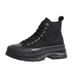 Thick Soled High Top Canvas Women's Versatile Board New Autumn Black Casual Sports Shoes, Dad Shoes_vogvips.com