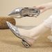 2026 Summer New Sandals, Foreign Trade, Unique Low Heel, Pointed Open Back, Closed Toe, European And American Style_vogvips.com