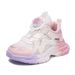 Girls' Rotating Button Sneakers Soft Sole Non-Slip Breathable Mesh Korean Style Spring Autumn Children's Running Shoes_vogvips.com