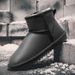 Genuine Leather Waterproof Winter Snow Boots For Men & Women - Slip-Resistant, Fleece-Lined, Comfortable & Warm Unisex Design (Black/Grey, Size 36-47)_vogvips.com