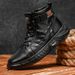 2025 Autumn New Martin Versatile Casual Men's Shoes Black Korean Version Lightweight Trendy Boots_vogvips.com