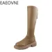 Autumn Winter Flats Heel Women Long High Quality Soft Leather Ladies Knight Casual Knee-high Boots 240618_vogvips.com