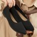 Casual Women's Shoes Solid Color Pointed Flat Shoes Women's Casual Cloth Shoes Flying Knitted Shoes_vogvips.com
