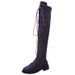 Cross-Border 20 Autumn Winter New European And American Style Lace-Up Round Toe Over-the-Knee Long Women's_vogvips.com