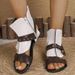 2025 Summer New European And American Flat Roman For Women, Large Size, Cross-Border Belt Buckle Short Fish-Mouth_vogvips.com