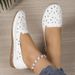 Large Size Popular Women's Shoes Fashionable Hollow Breathable Casual Flats Lightweight And Comfortable Loafers_vogvips.com