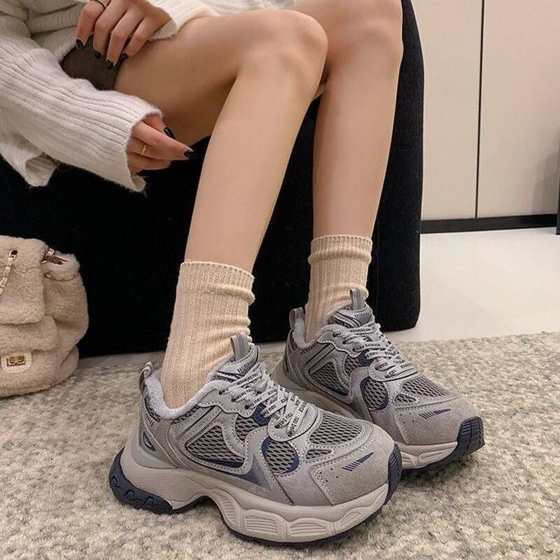 European Autumn New Fashion Double-layer Thick-soled Height-increasing Dad Shoes With Distressed Vintage Look Casual_vogvips.com