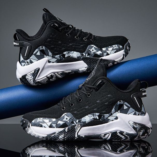 Quality Basketball Brand Men Sneakers Luxyry Design Mesh Breathable Sports High Top Anti-slip Casual Shoes_vogvips.com