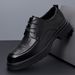 Autum High-Ed Top Layer Cowhide Busiess Me's Commutig Geuie Leather Thick Sole Casual Lace-Up Sigle Shoes For_vogvips.com