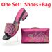Rose-row diamond pattern all-in-one round head casual high-heeled fashion sandals with handbag set_vogvips.com
