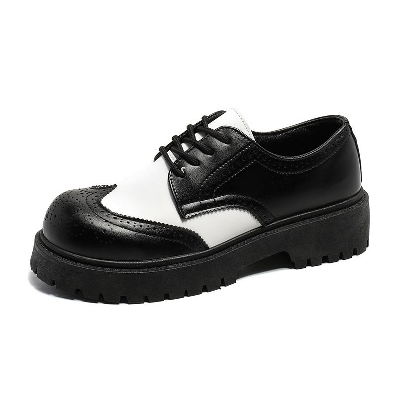 ShoeVault Leather Japanese Trend High Appearance Versatile Low-top Paris Big Toe Derby Autumn British Casual Men's Shoes_vogvips.com