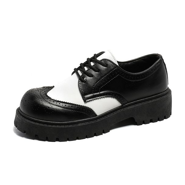 ShoeVault Leather Japanese Trend High Appearance Versatile Low-top Paris Big Toe Derby Autumn British Casual Men's Shoes_vogvips.com