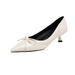French-style Pointed-toe Bowknot Shallow Dress Shoes For Women, 2026 Spring New Model, Sexy And Elegant Socialite Style,_vogvips.com