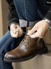 European Warm Series Men's Martin British Style High Leather Handmade Distressed Work Top Layer Cowhide Motorcycle Boots Trendy_vogvips.com