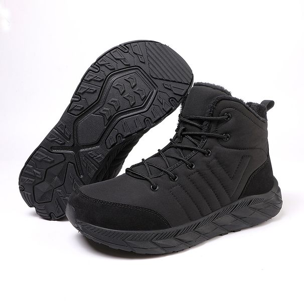 Large Size Cotton Shoes Men's Autumn Wear-resistant And Non-slip Outdoor Casual Cotton Boots Couple's Velvet Warm Snow Boots_vogvips.com