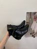 French Style Elegant Small Square Toe Hidden Heel Slim For Women 2024 Autumn Winter New Back Zipper Versatile Short_vogvips.com