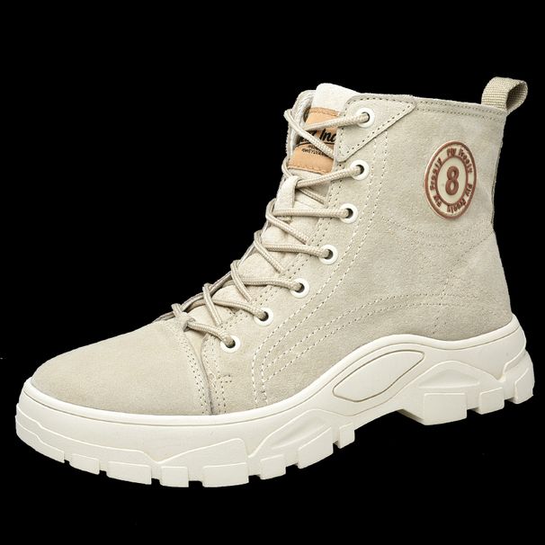 New Leather Spring Men's Shoes High-top Men's Heightening Tooling Martin Boots_vogvips.com