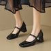French High Heels Women's Word With Shallow Mouth Fairy Style Mary Jane Shoes Thick Heel Single Shoes Women_vogvips.com