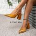 Women's Shoes Party Gold High-heeled Sandals Women's Thick-heeled High-heeled Shoes Fashion Pointed Buckle Simple High-heeled Sandals_vogvips.com