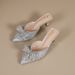 Rhinestone Bowknot Peep Mules For Women Summer 2024 New Pointed Toe Stiletto High Heel Elegant Sandals_vogvips.com
