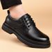 2024 Autumn New Men's Genuine British Style Thick Sole Black Work Large Toe Business Casual Leather Shoes_vogvips.com