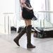 Women's Winter Warm Snow Boots, Faux Suede Over-the-Knee Boots, Stable Block Heel, Hidden Height Increase, Plus Size Available, Comfortable F_vogvips.com