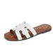 Women's Leather Slide Sandals H-Shaped Strap Flat Sandals Women's Outdoor Slippers 2026 New Spring/Summer Fashion Versatile Flat Slide Sandals For Bea_vogvips.com