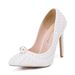 Women's Shoes new 11cm single shoes stiletto pointed white pearl wedding shoes wedding shoes high heels wedding_vogvips.com