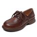Top-layer Cowhide Handmade Vintage Lace-up Women's Leather Shoes 2024 Spring New Dual-use Slip-on Genuine Leather Casual Soft-soled Shoes_vogvips.com