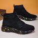 Women's Shoes Large Size Couple Socks Shoes Cotton Shoes High Top Cross Border Large Size High Elastic Flying Mesh Shoes Men's And Women's Shoes_vogvips.com