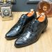 Cross-border Fashion Glossy High-heeled For Men, Wedding Party Ball Lace-up Leather Shoes, Business Casual Cuban Shoes_vogvips.com