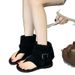 French Style Toe-Clip For Women 2025 Summer New Sandals Slip-On Short Boots Flat Flip-Flops_vogvips.com