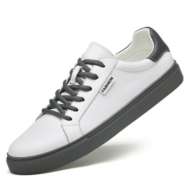 Men's Shoes First-layer Outdoor Casual Board Shoes European Station Guochao Breathable White Shoes_vogvips.com