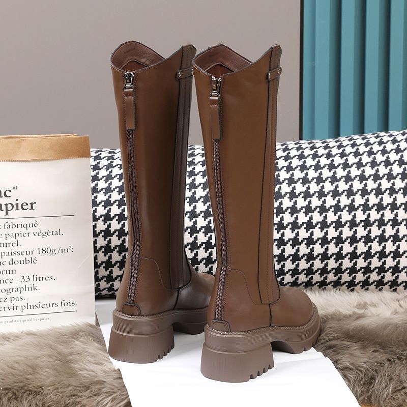 for Women 2024 New Autumn Winter Women's Riding Heel Thick Sole Fleece Lined Over-the-Knee Long Boots_vogvips.com