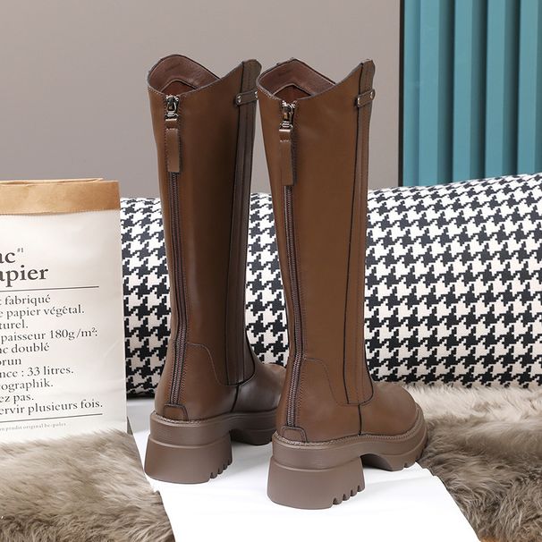 for Women 2024 New Autumn Winter Women's Riding Heel Thick Sole Fleece Lined Over-the-Knee Long Boots_vogvips.com