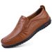 British Style Casual Men's Large Size Business Leather Comfortable Soft Sole Slip-On Shoes_vogvips.com