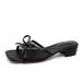 Summer Square Bow One-strap Slip-on Sandal With Thick Heel And 5cm Mid-heel - Versatile, Slip-on, Durable Women's Shoe_vogvips.com