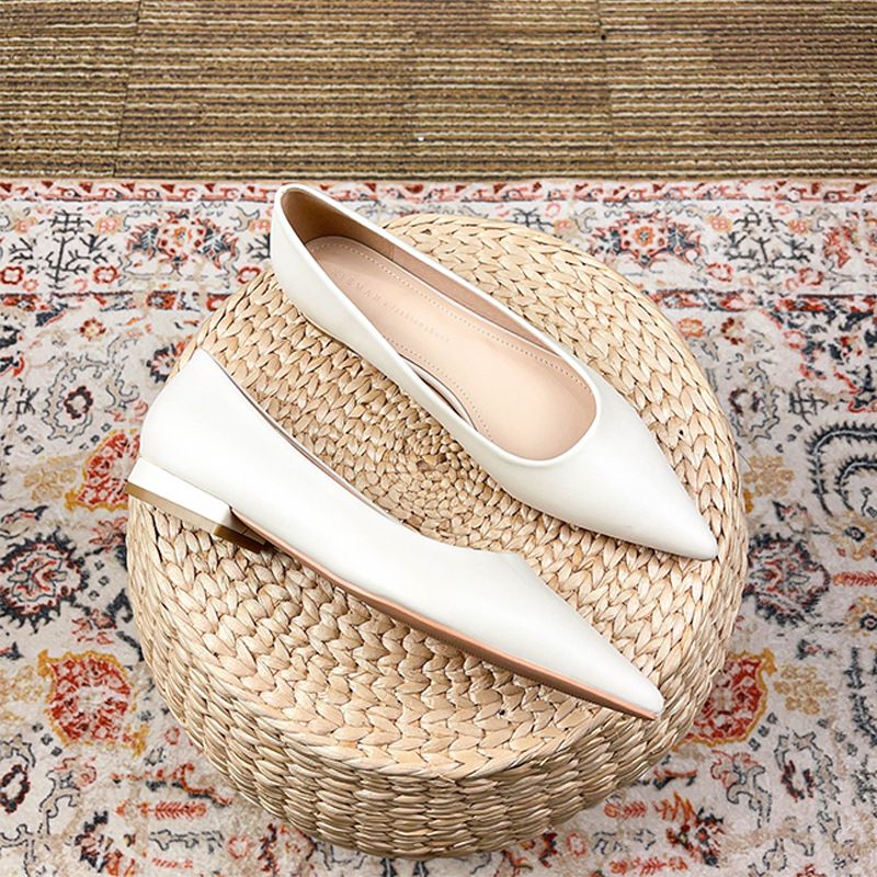 Soft Soled Professional Black Flat Shoes For Women With Pointed Toes And Shallow Mouth Not Tiring Feet New_vogvips.com