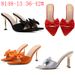 Women's Shoes Sexy Pointed Toe Bow Stiletto Sandals, Simple Solid Color Plus Size Women's Shoes For Wearing Outside._vogvips.com