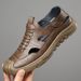 Genuine For Men 2026 New Model Men's Casual Beach Shoes Hollow Leather Sandals Breathable Closed-toe Cross-border Clogs_vogvips.com