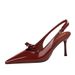 Elegant Bow Detail Stiletto Heels With Hollow Out Design Pointed Toe Women S Dress Shoes For Parties Special_vogvips.com
