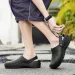 Men's Non-slip Summer Garden Pool Kitchen Work Shoes Beach Women's No Heel Large Size Black Rubber Sandals_vogvips.com