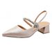 Women's Peep Sandals 2025 New Summer French Style Mary Jane Shoes With Chunky Silver Strap Pointed Toe High Heels_vogvips.com