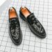 New Fashion Men's British Black Business Casual Loafer Shoes Daily Driving Office Leather Shoes One Foot Pedal Lazy Brown Banquet Dress Wedding Men's_vogvips.com