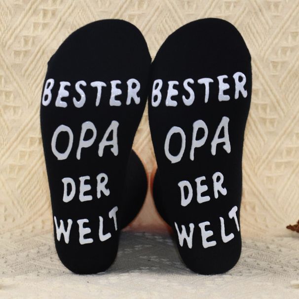 Mid-tube cotton socks sole letter non-slip adhesive socks creative casual sports floor socks_vogvips.com